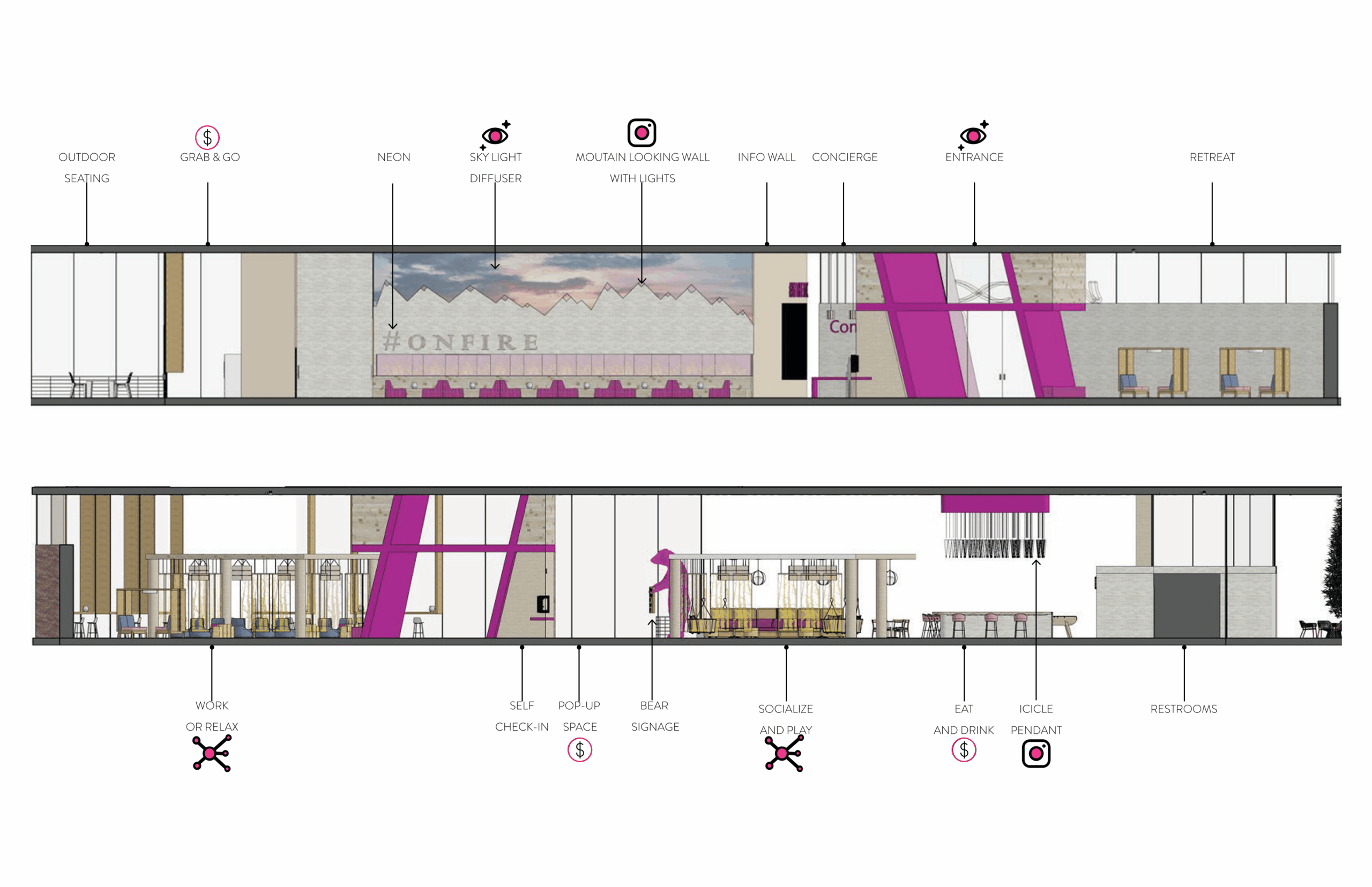 Noem Moxy Hotel Lobby Section